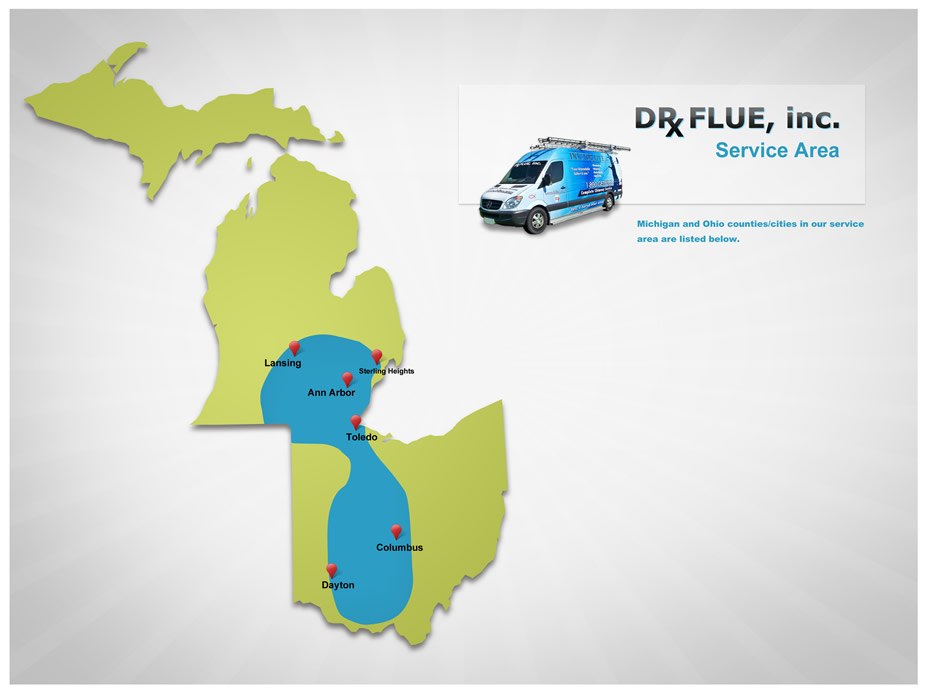 Dr. Flue Service area - Southeast Michigan and Ohio