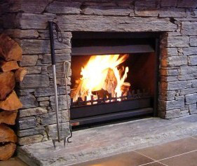 Warm Fireplace Fire