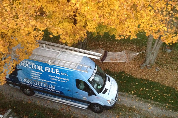 Doctor Flue van in Fall for Chimney Safety week
