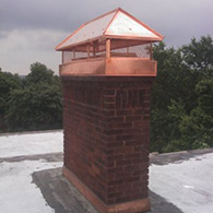 Custom Outside Mount, Copper Hip and Ridge Chimney Cap