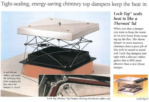 Tight-sealing, energy-saving chimney top dampers keep the heat in