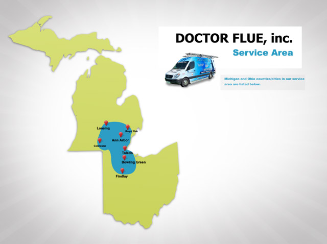 Dr. Flue Service area - Southeast Michigan and Ohio