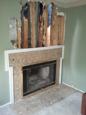 Chimney damaged by a chimney fire