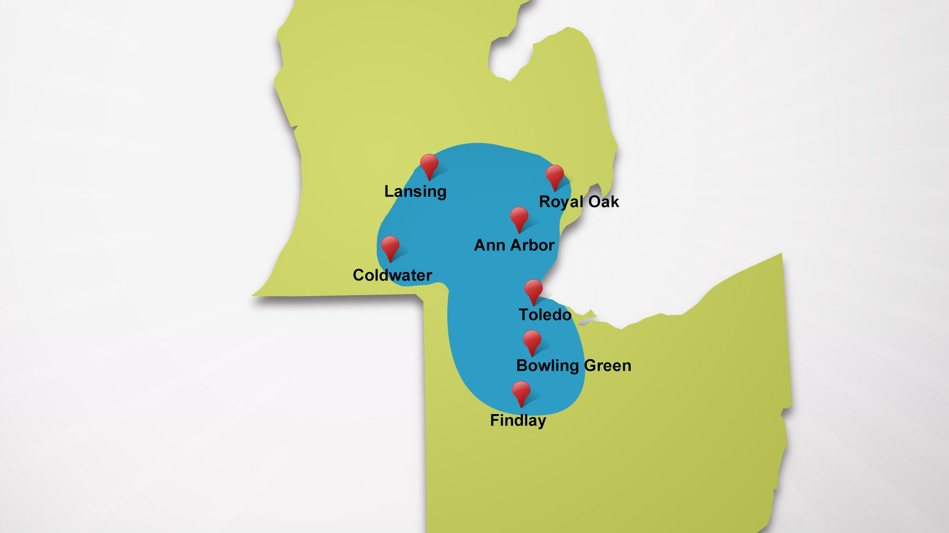 Map of the Doctor Flue service area across Southeast Michigan and Northwest Ohio