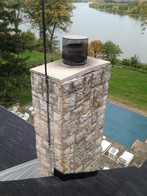 Chimney repair along the Maumee River in Toledo